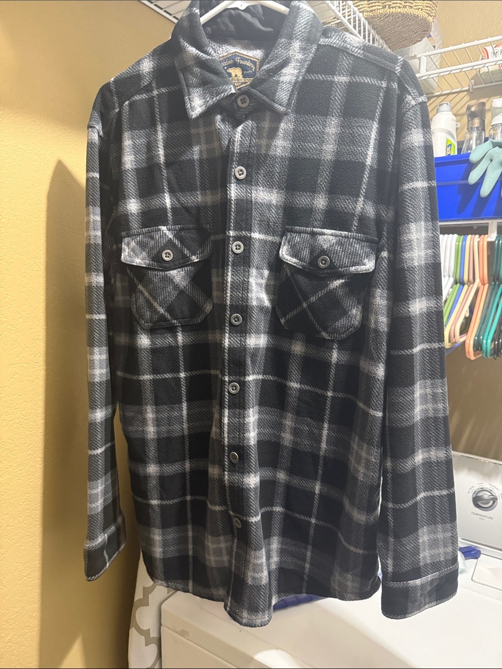 Freedom Foundry Black & Gray Plaid Button-Up Shirt Jacket